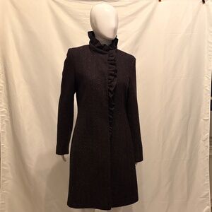 DKNY - Dark Purple Tweed Wool Coat - Size 6